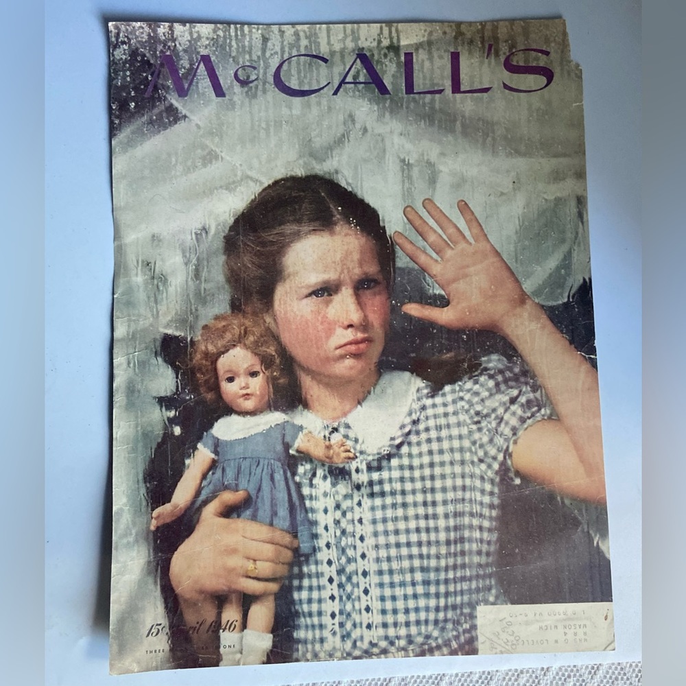 McCall's 1940's Magazine Cover, Girl and Doll